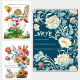Set of 2 - Adult Coloring Book Seasonal Blossoms & Mandalas with Exquisite Patterns, Ideal Art for Women & Teens, Markers Recommended, Thick Paper, Spiral Bound, Anxiety and Depression, VKYE