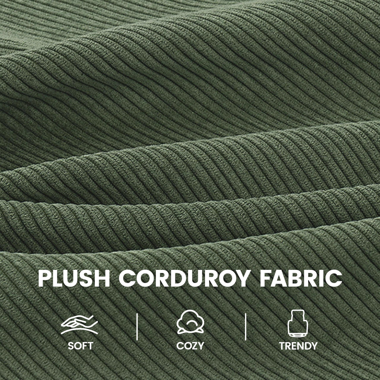 Yaheetech 360° Swivel Glider Chair for Nursery, Rocking Chair Nursing Chair with Side Pockets, Corduroy Glider for Living Room with High Back Dark Green Yaheetech