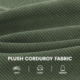 Yaheetech 360° Swivel Glider Chair for Nursery, Rocking Chair Nursing Chair with Side Pockets, Corduroy Glider for Living Room with High Back Dark Green Yaheetech