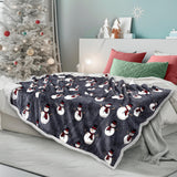 PAVILIA Premium Christmas Sherpa Throw Blanket | Snowman Decoration, Fleece, Plush, Warm, Cozy Reversible Microfiber Holiday Blanket 50 x 60 PAVILIA