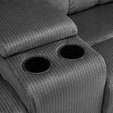 MCombo Zero Gravity Power Loveseat Recliner with Console, Heat and Vibration Massage, Reclining Loveseat Sofa with USB Ports, Cup Holders for Living Room, Fabric RS6234 (Grey) MCombo