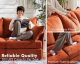 ABCASA Luxury Modular Sectional Sofa w/Storage Otoman, 99" U Shaped Modular Couch with Reversible Chaise, 5 Seater Sofa for Living Room, Apartment, Compact Spaces - Chenille Terracotta ABCASA