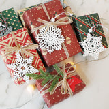 16 Pieces White Snowflakes Ornaments 3inch Wooden Snowflake Christmas Ornament for Winter Home Tree Garland Christmas Decoration Holiady Crafts 8 Styles HUADODO