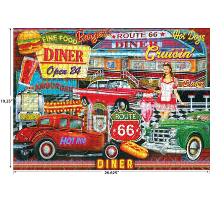 RoseArt - Kodak Premium - 50's Diner - 1000 Piece Jigsaw Puzzle for Adults