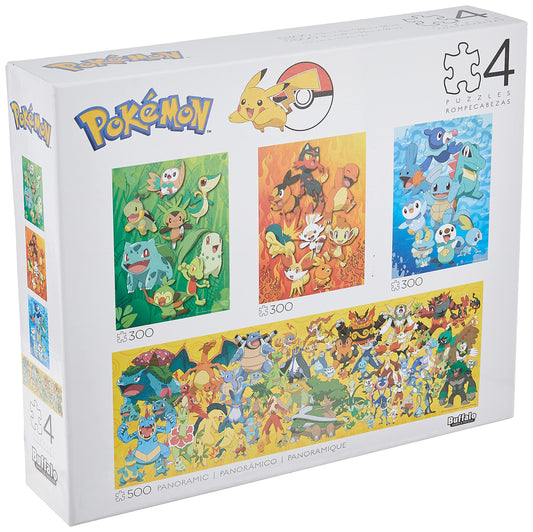 Buffalo Games - Pokemon - 4 x 1 Multipack - Multi Piece Jigsaw Puzzle For Adults -Challenging Puzzle Perfect for Game Nights - Finished Size Varies