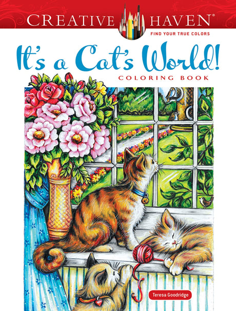 Creative Haven It's a Cat's World! Coloring Book (Adult Coloring Books: Pets) WoodArtSupply