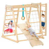 Jungle Gym, Toddler Climbing Toys, Indoor Playground Climbing Toys for Toddlers, Montessori Style Playground Sets for Backyards with Slide, Climbing Wall, Rope Wall Climber, Monkey Bars, Swing Wofafa