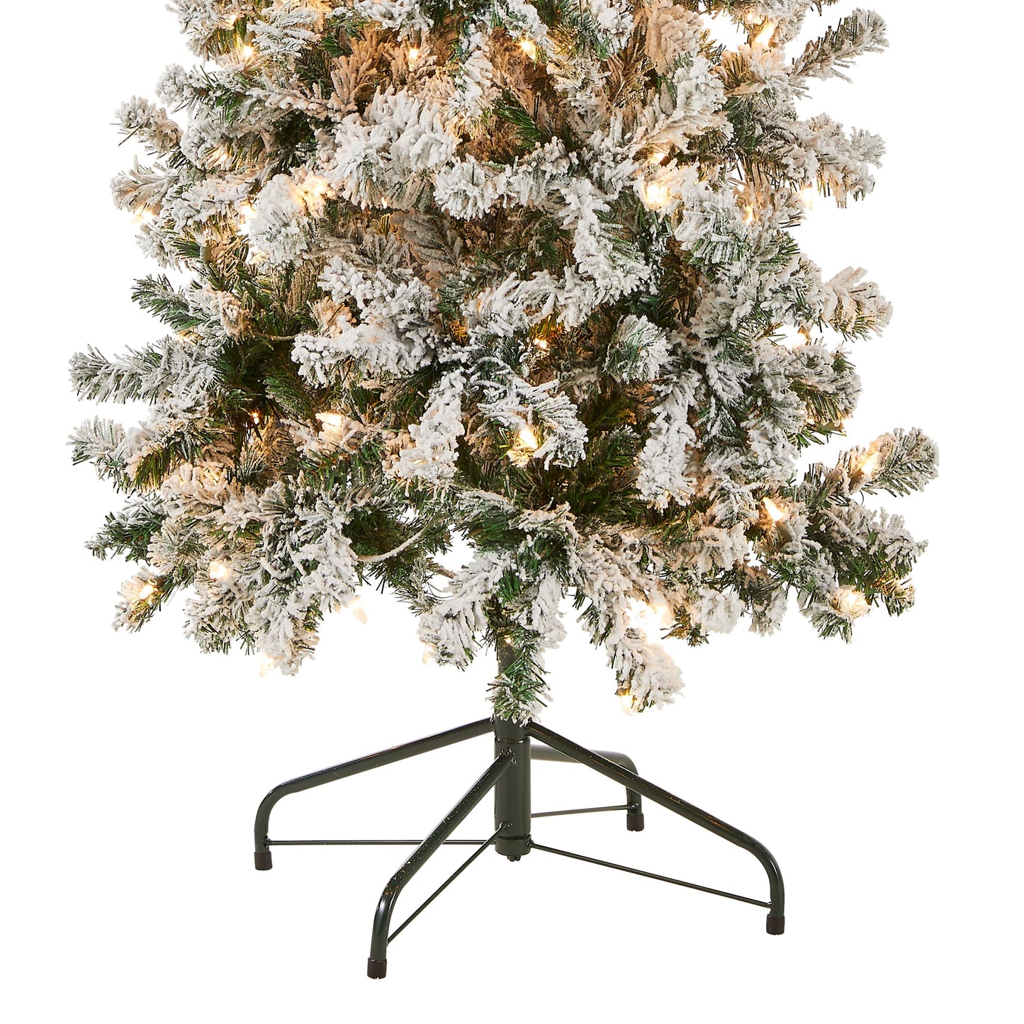 National Tree Company First Traditions Pre-Lit Acacia Flocked Tree Medium Christmas Tree, Clear Incandescent Lights, Plug in, 6 ft