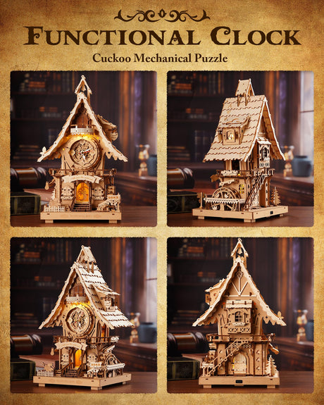 ROKR 3D Wooden Puzzles for Adults,Wooden Clock Model kit,435 Piece 3D Puzzles,Ideal Gift for Adults and Teens ROKR