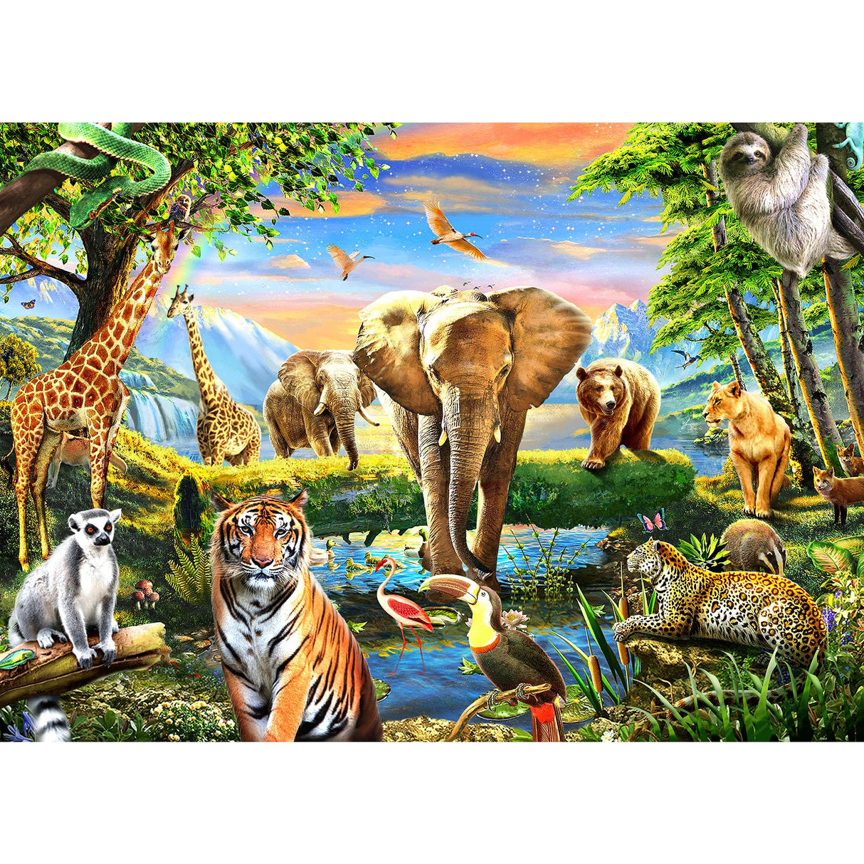 1000 Pieces Puzzles for Adults, Animal World Jigsaw Puzzle Challenging Night Game, Interlock Perfectly No Dust, for House Decoration, Birthday Party Holiday Toy for Kids Boys and Girls TangMosaic