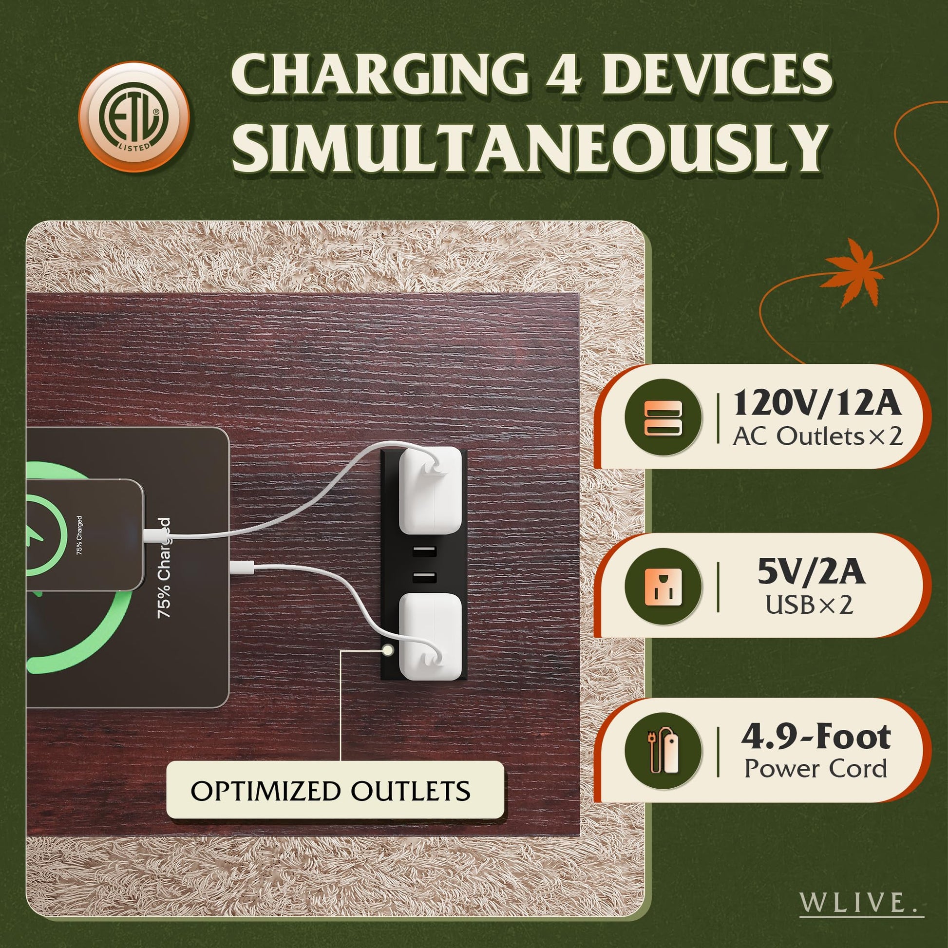 WLIVE Narrow End Table with Charging Station of Open Storage Shelf，Sofa Side Table with 2 USB Ports and 2 Power Outlets，Slim Farmhouse End Table for Small Spaces，Bedroom, Living Room, Espress - WoodArtSupply