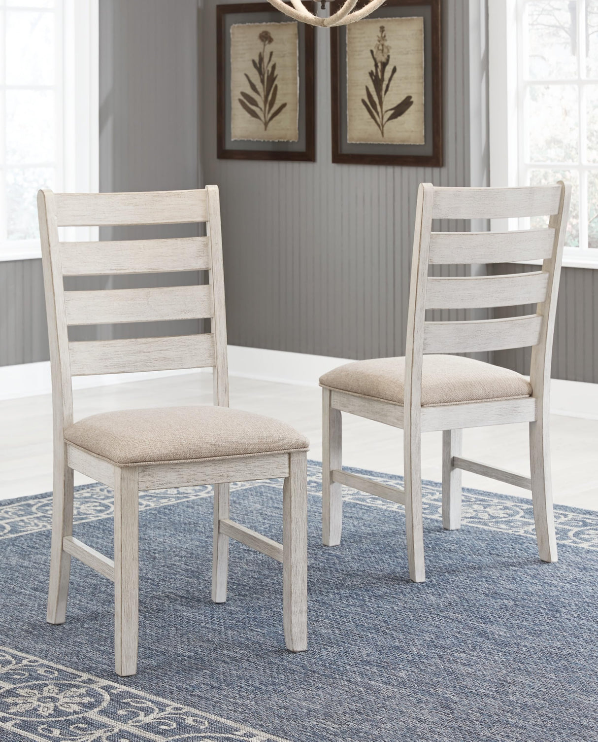 Signature Design by Ashley Skempton Modern Farmhouse Dining Room Chair, 2 Count, Whitewash Signature Design by Ashley