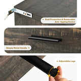 YITAHOME Dresser TV Stand for 55 Inch TV/7 Drawer Dresser Entertainment Center/Console Table with Black Metal Handles & Anti-Tipping Device for Living Room/Bedroom-Dark Rustic Oak YITAHOME