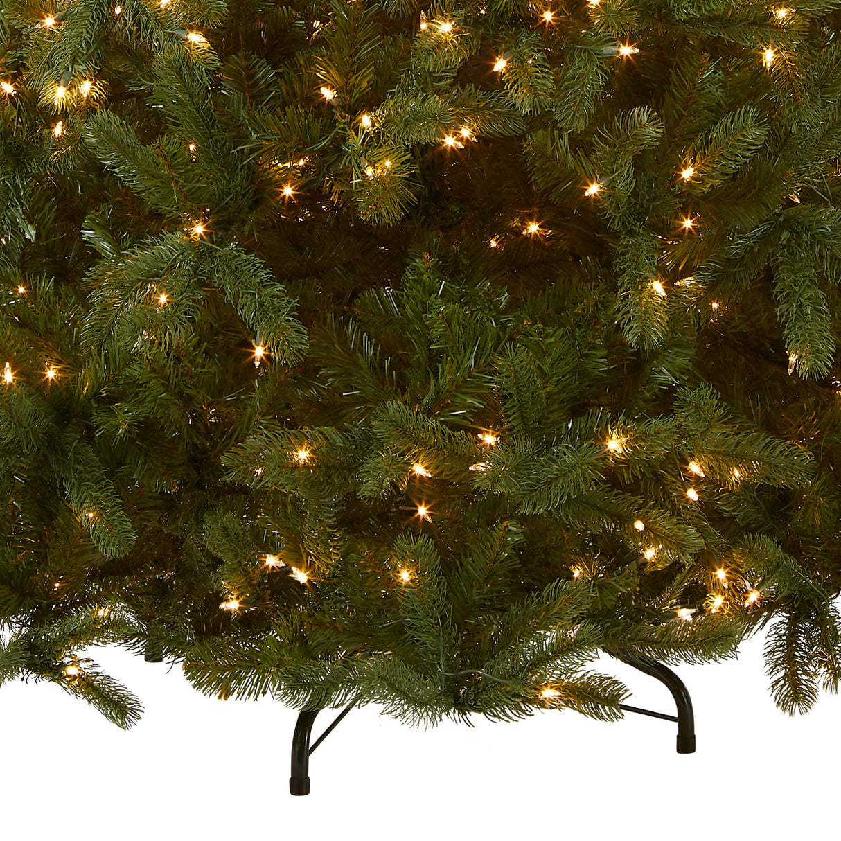 National Tree Company Pre-Lit 'Feel Real' Artificial Full Downswept Christmas Tree, Green, Douglas Fir, White Lights, Includes Stand, 6.5 feet National Tree Company