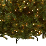 National Tree Company Pre-Lit 'Feel Real' Artificial Full Downswept Christmas Tree, Green, Douglas Fir, White Lights, Includes Stand, 6.5 feet National Tree Company