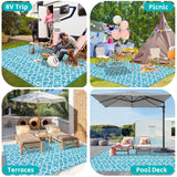 HEBE Outdoor Rug Waterproof 6x9, Plastic Straw Rug Camping Rug, Reversible Outdoor Patio Rugs RV Mat Clearance, Indoor Outside Floor Carpet for Porch,Deck,Camper,Balcony,Backyard HEBE