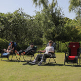 Colegence Oversized Padded Zero Gravity Lounge Chair, Foldable Patio Anti Gravity Reclining Chairs Folding Lawn Recliner with Cup Holder for Yard, Camping, Outdoor, Support 350 LBS, Burgundy Colegence