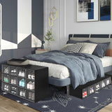 DWVO Large 18 Pack Shoe Storage Boxes, Plastic Stackable Shoe Storage Organizer for Closet, Fit up to US Size 13, Foldable Shoe Rack Clear Sneaker Containers (Black, Large) DWVO