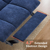 MCombo Power Lift Recliner Chair with Extended Footrest for Elderly People, Fabric 7287 (Navy Blue, Medium-Regular) MCombo