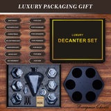 6-Glass Diamond Whiskey Decanter Set with Glasses,Whiskey Decanter Sets for Men,Decanters for Alcohol Whisky Decanter & Glass Set,Whiskey Set Bourbon Decanter Gift,Tequila Decanter Liquor Decanter Set DESIGNERCHOICE