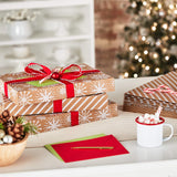 Hallmark Medium Christmas Gift Boxes with Lids (12 Shirt Boxes, 3 Designs: Navy Snowflakes, Gold Trees, Peace on Earth) for Christmas, Hanukkah, Holiday Parties Hallmark