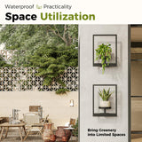 Bamworld Wall Planters for Indoor Plants Metal Wall Plant Holder Plant Hanger Wall Decor Wall-Mounted Wall Hanging Planters Outdoor Plant Rack Black 2 Pack (Patent Design) Bamworld