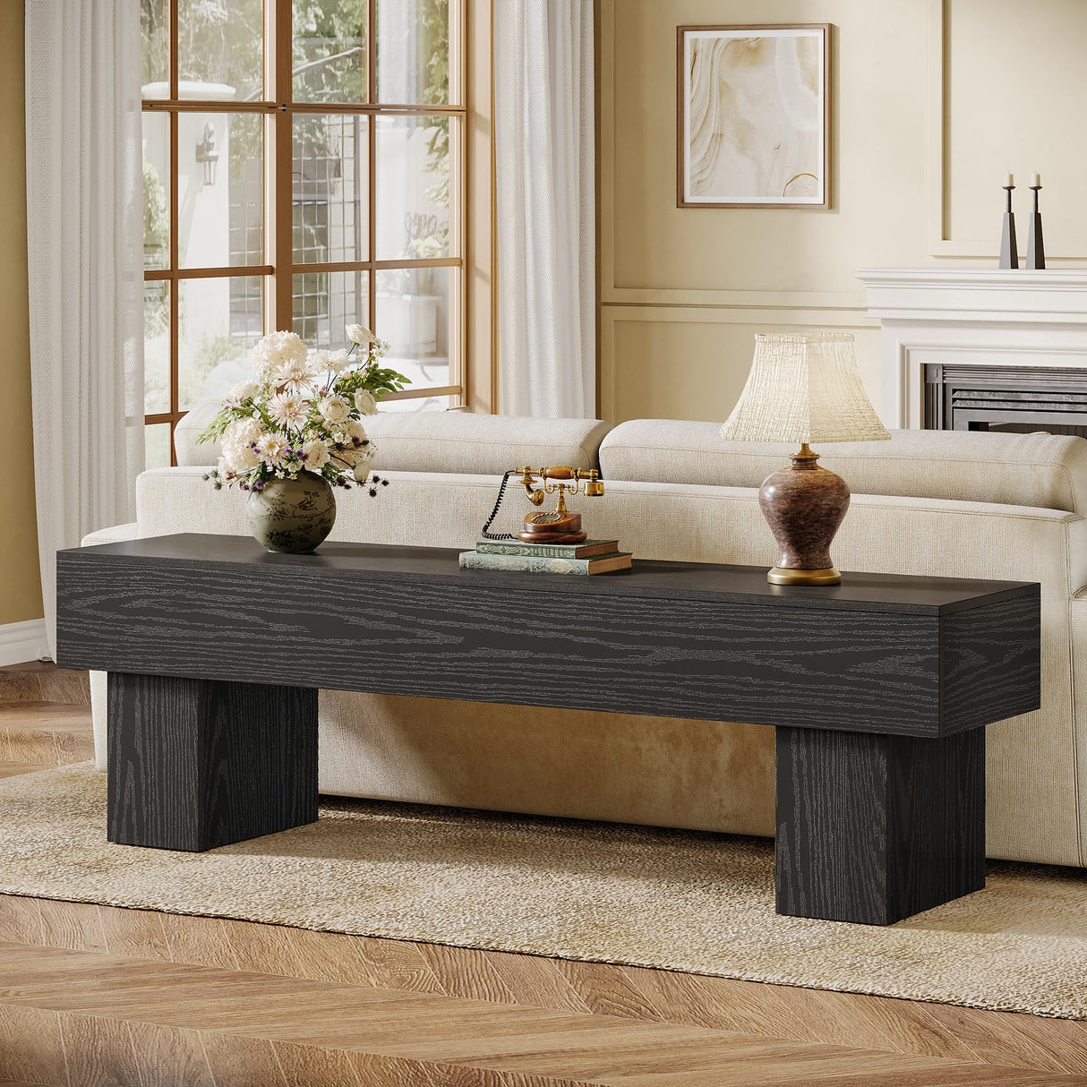 Tribesigns 63" TV Stand, Farmhouse Entertainment Center, Low TV Console Table for Living Room, Long Media Console Television Stands for 55/60/65/70 Inch TV Tribesigns