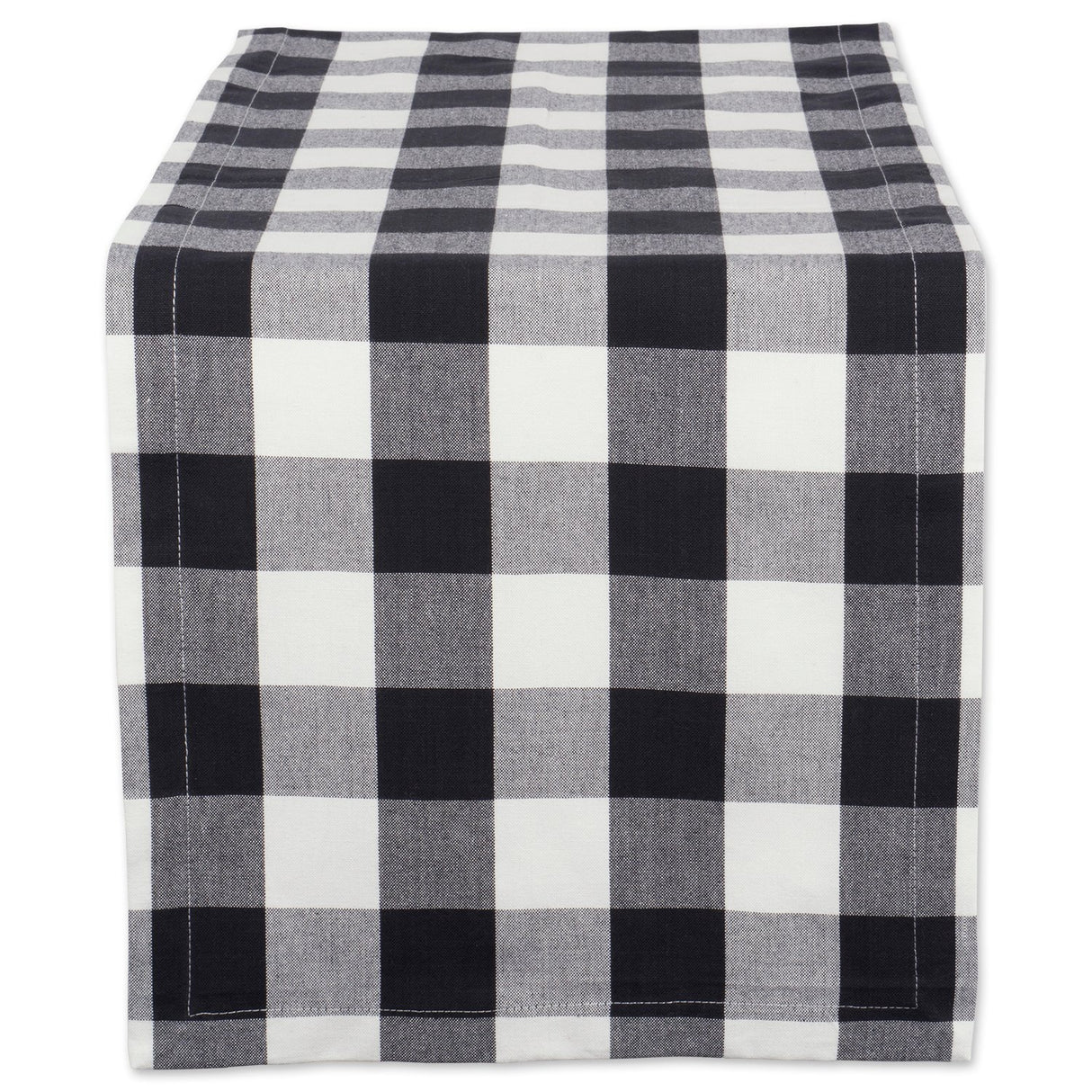 DII Buffalo Check Collection, Classic Farmhouse Table Runner, 14x72, Black & White DII