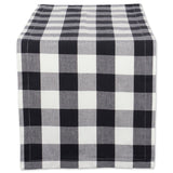 DII Buffalo Check Collection, Classic Farmhouse Table Runner, 14x72, Black & White DII