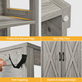 DWVO Large Hidden Litter Box Furniture with Shelves and Charging Station, Wooden Enclosure for Self-Cleaning Litter Boxes, Grey DWVO