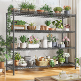 REIBII 2560LBS Storage Shelves 55.5"W Metal Shelving Unit 4 Tier Wire Shelving Commercial Adjustable Garage Shelving Heavy Duty for Storage Rack for Pantry, Garage, Kitchen, 55.5"W x 18"D x 55.5"H REIBII