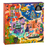 Mudpuppy Welcome to Spooky Town – 500 Piece Family Jigsaw Puzzle Featuring Bold and Spooky Illustrations of A Haunted Town Filled with Goblins Ghouls and Monsters Galison