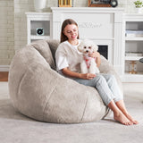 Hobestluk Bean Bag Chairs Large Bean Bag Couch for Adults Stuffed Sofa Chair Comfy Giant Bean Bag Chair with Spacious Design for Reading, Playing or Relaxing (Brown) Hobestluk