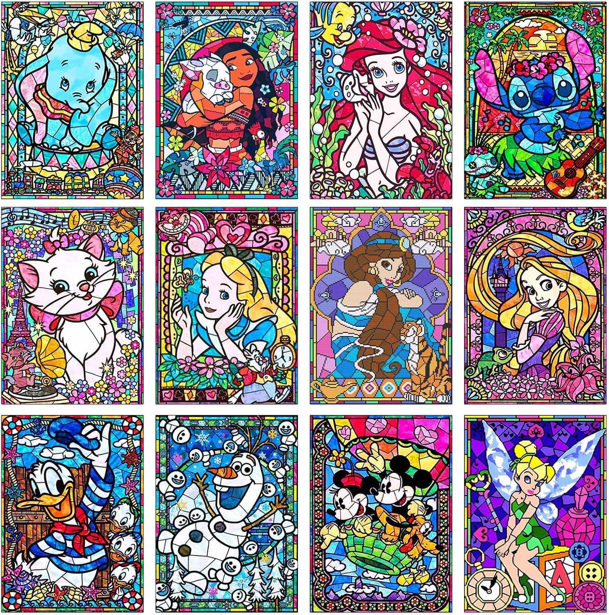 FFPTBNYX 12 Pack Diamond Painting Kits for Adults 5D Full Drill Diamond Art Paint with Round Diamonds DIY Gem Painting Kit for Home Wall Decor Gifts(12" x 16") FFPTBNYX