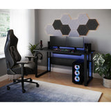 RS Gaming™ Mergence 60"W RGB Gaming Computer Desk With 10 Acoustic Panels, Black RS Gaming