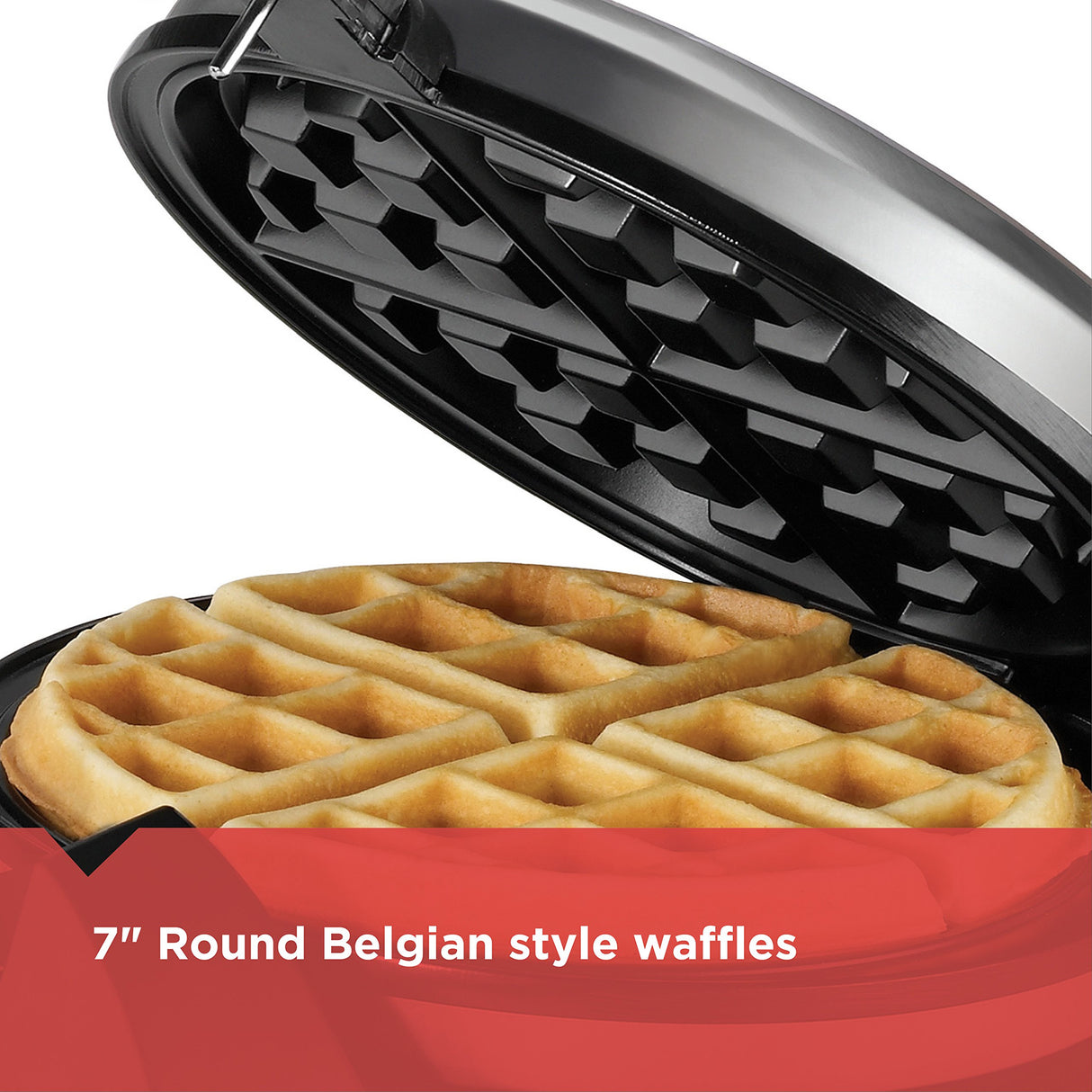 BLACK+DECKER Flip Waffle Maker, WM1404S, 7" Round Belgian Waffles, Ready Light Indicator BLACK+DECKER