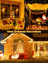 Guhope Christmas Lights 1200LED 196FT, Waterproof Outdoor String Lights with Remote and Timer, 8 Modes Dimmable Fairy Lights for Indoor Outdoor Wedding Party Holiday Decorations (Warm White) Guhope
