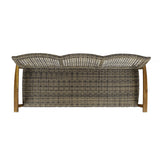 Christopher Knight Home Marcia Outdoor Wood Sofa, Wicker, 75.50 x 31.00 x 31.50, Gray, Natural Stained Finish Christopher Knight Home