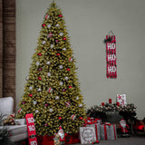 National Tree Company Pre-lit 'Feel Real' Artificial Giant Downswept Christmas Tree, Green, Douglas Fir, White Lights, Includes Stand, 10 feet National Tree Company