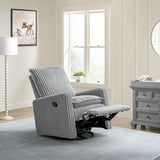 Oxford Baby Uptown Upholstered Swivel Glider and Recliner Nursery Chair - Corduroy, Ash Gray Oxford Baby