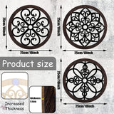 4 Pieces Thicken Rustic Wall Decor Modern Farmhouse Wall Art Decor Wooden Hollow Carved Design Art for Living Room Bedroom Hallway Office Kitchen Wall Decoration (Classic Style) Yulejo