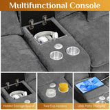 145" U Shaped Cloud Couch Sectionals Comfy Grey Sectional Couches for Living Room Modern Fluffy Oversized Modular Sofas, Chenille Large Big 6 Seat Sofa Set USB Port Central Console Ottoman ONEMMLION