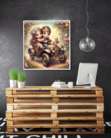 5D Girl Boy Diamond Painting Kits for Adults Beginners,DIY Car Diamond Art,Full Round Drill Diamond Dot Gem Art Kits, Home Wall Decor 12x12 Inch AREOPNMG