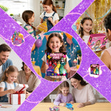 Fortand Poke-Art Crafts Kit for Kids, Princesses Craft Kits for Girls Ages 4-9 Paper Craft Kits with LED Base DIY Creative Activity Toys Gifts for Girls & Boys Ages 4 5 6 7 8 9 Mess-Free Fun for Kids Fortand