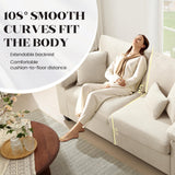 jonpony 71" W Loveseat Sofa, Modern Couch with Wide Armrests, Extra Deep Love Seats for Living Room, Overstuffed Lounge Sofa with Comfy Fabric, Removable Cover Spring Cushions, Beige jonpony