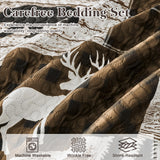 3 Piece Cabin King Size Quilt Sets Farmhouse Rustic Reversible Microfiber Soft Lightweight Bedspread Comforter with 2 Shams Patchwork Country Lodge Bedding Quilts Set for All Season, 106''x96'', Brown Tritard