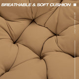 38'' 360 Degree Swivel Wicker Papasan Chair with Cushion and Base - Thickened Rattan Swivel Papasan Chair with Soft Cushion and Durable Frame, Oversized Reading Chair for Living Room, Camel MeetLeisure