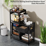 Unihouse Bakers Rack With Power Outlets,Fridge Stand With Storage Shelves And Drawers,Bakers Rack For Kitchen/Office/Study,Microwave Stand For Beans, Spices, Seasoning, Beverages,Wine Glasses,Black Unihouse