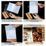 newnewshow Acrylic Sign Holder with Wood Base Wood Sign Holder Vertical or Slant Back Display for Store Office (5x7 L/T) newnewshow