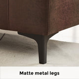 VANOMi 100" Sectional Couch for Living Room, Modern Faux Leather Modular Sectional Sofa 3-Seater Convertible Sofa with Chaise for Apartment, Right/Left-L-Shaped, Dark Brown VANOMi